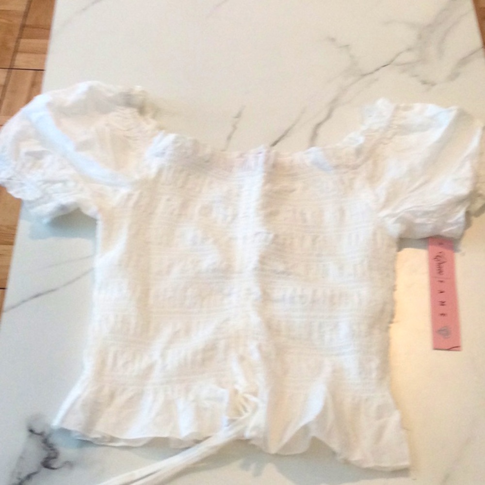 NWT white cotton crop top, small